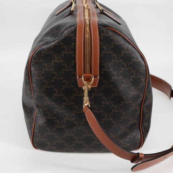 CELINE Triomphe Boston Bag Pvc Leather Black Gold - Picture 4 of 13